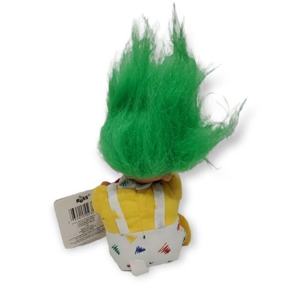 Russ Berrie 7-in TROLL Doll Luv Pet A+ Teacher with Apple #2354 NWT 1990s Gift - Picture 2 of 3
